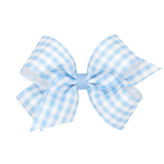 Medium Gingham Hair Bow on Clippie - 3 Colors, Wee Ones, Alligator Clip, Alligator Clip Hair Bow, cf-size-blue, cf-type-hair-bow, cf-vendor-wee-ones, Clippie, Clippie Hair Bow, CM22, Hair Bow