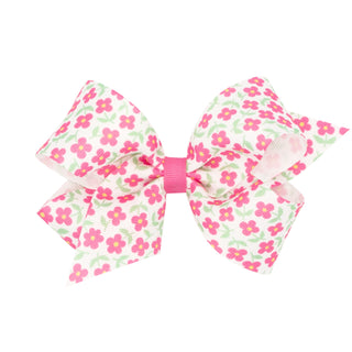 Medium Tiny Floral Hair Bow on Clippie - 3 Colors, Wee Ones, Alligator Clip, Alligator Clip Hair Bow, Clippie, Clippie Hair Bow, CM22, Hair Bow, Hair Bow on Clippie, Hair Bows, Medium Tiny Fl