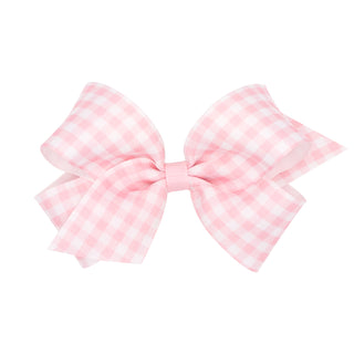 Medium Gingham Hair Bow on Clippie - 3 Colors, Wee Ones, Alligator Clip, Alligator Clip Hair Bow, cf-size-blue, cf-type-hair-bow, cf-vendor-wee-ones, Clippie, Clippie Hair Bow, CM22, Hair Bow