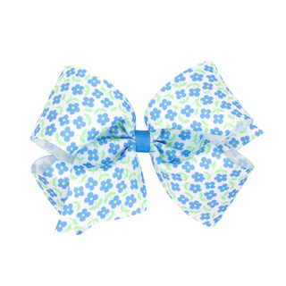 King Tiny Floral Hair Bow on Clippie - 3 Colors, Wee Ones, Alligator Clip, Alligator Clip Hair Bow, Clippie, Clippie Hair Bow, CM22, Hair Bow, Hair Bow on Clippie, Hair Bows, King Tiny Floral