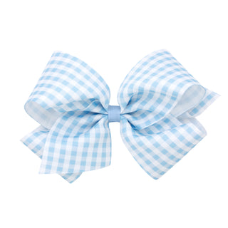 King Gingham Hair Bow on Clippie - 3 Colors, Wee Ones, Alligator Clip, Alligator Clip Hair Bow, Clippie, Clippie Hair Bow, Hair Bow, Hair Bow on Clippie, Hair Bows, King Gingham Hair Bow on C