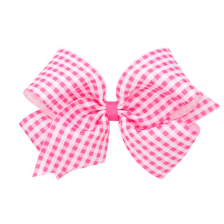 King Gingham Hair Bow on Clippie - 3 Colors, Wee Ones, Alligator Clip, Alligator Clip Hair Bow, Clippie, Clippie Hair Bow, Hair Bow, Hair Bow on Clippie, Hair Bows, King Gingham Hair Bow on C