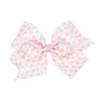 Medium Tiny Floral Hair Bow on Clippie - 3 Colors, Wee Ones, Alligator Clip, Alligator Clip Hair Bow, Clippie, Clippie Hair Bow, CM22, Hair Bow, Hair Bow on Clippie, Hair Bows, Medium Tiny Fl