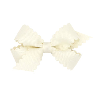 Mini Grosgrain Scallop Edge Hair Bow on Clippie, Wee Ones, Alligator Clip, Alligator Clip Hair Bow, cf-type-hair-bow, cf-vendor-wee-ones, Clippie, Clippie Hair Bow, Grosgrain Scallop Edge Hai