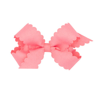 Mini Grosgrain Scallop Edge Hair Bow on Clippie, Wee Ones, Alligator Clip, Alligator Clip Hair Bow, cf-type-hair-bow, cf-vendor-wee-ones, Clippie, Clippie Hair Bow, Grosgrain Scallop Edge Hai