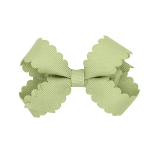 Mini Grosgrain Scallop Edge Hair Bow on Clippie, Wee Ones, Alligator Clip, Alligator Clip Hair Bow, cf-type-hair-bow, cf-vendor-wee-ones, Clippie, Clippie Hair Bow, Grosgrain Scallop Edge Hai