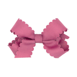 Mini Grosgrain Scallop Edge Hair Bow on Clippie, Wee Ones, Alligator Clip, Alligator Clip Hair Bow, cf-type-hair-bow, cf-vendor-wee-ones, Clippie, Clippie Hair Bow, Grosgrain Scallop Edge Hai