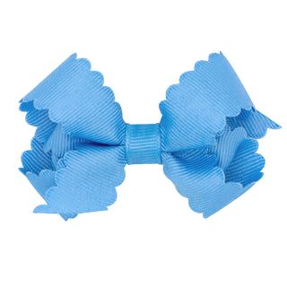 Mini Grosgrain Scallop Edge Hair Bow on Clippie, Wee Ones, Alligator Clip, Alligator Clip Hair Bow, cf-type-hair-bow, cf-vendor-wee-ones, Clippie, Clippie Hair Bow, Grosgrain Scallop Edge Hai