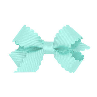 Mini Grosgrain Scallop Edge Hair Bow on Clippie, Wee Ones, Alligator Clip, Alligator Clip Hair Bow, cf-type-hair-bow, cf-vendor-wee-ones, Clippie, Clippie Hair Bow, Grosgrain Scallop Edge Hai