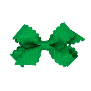 Mini Grosgrain Scallop Edge Hair Bow on Clippie, Wee Ones, Alligator Clip, Alligator Clip Hair Bow, cf-type-hair-bow, cf-vendor-wee-ones, Clippie, Clippie Hair Bow, Grosgrain Scallop Edge Hai