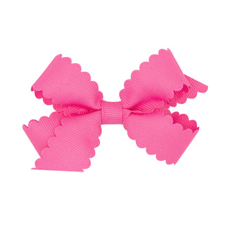 Mini Grosgrain Scallop Edge Hair Bow on Clippie, Wee Ones, Alligator Clip, Alligator Clip Hair Bow, cf-type-hair-bow, cf-vendor-wee-ones, Clippie, Clippie Hair Bow, Grosgrain Scallop Edge Hai