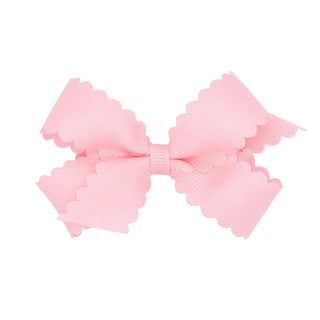 Mini Grosgrain Scallop Edge Hair Bow on Clippie, Wee Ones, Alligator Clip, Alligator Clip Hair Bow, cf-type-hair-bow, cf-vendor-wee-ones, Clippie, Clippie Hair Bow, Grosgrain Scallop Edge Hai