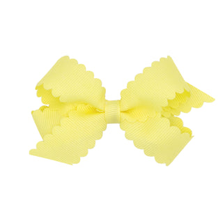 Mini Grosgrain Scallop Edge Hair Bow on Clippie, Wee Ones, Alligator Clip, Alligator Clip Hair Bow, cf-type-hair-bow, cf-vendor-wee-ones, Clippie, Clippie Hair Bow, Grosgrain Scallop Edge Hai