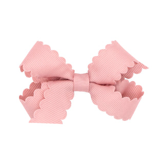 Mini Grosgrain Scallop Edge Hair Bow on Clippie, Wee Ones, Alligator Clip, Alligator Clip Hair Bow, cf-type-hair-bow, cf-vendor-wee-ones, Clippie, Clippie Hair Bow, Grosgrain Scallop Edge Hai