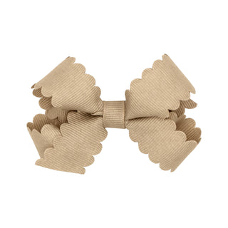 Mini Grosgrain Scallop Edge Hair Bow on Clippie, Wee Ones, Alligator Clip, Alligator Clip Hair Bow, cf-type-hair-bow, cf-vendor-wee-ones, Clippie, Clippie Hair Bow, Grosgrain Scallop Edge Hai