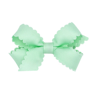 Mini Grosgrain Scallop Edge Hair Bow on Clippie, Wee Ones, Alligator Clip, Alligator Clip Hair Bow, cf-type-hair-bow, cf-vendor-wee-ones, Clippie, Clippie Hair Bow, Grosgrain Scallop Edge Hai