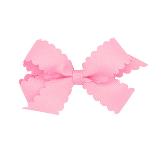 Mini Grosgrain Scallop Edge Hair Bow on Clippie, Wee Ones, Alligator Clip, Alligator Clip Hair Bow, cf-type-hair-bow, cf-vendor-wee-ones, Clippie, Clippie Hair Bow, Grosgrain Scallop Edge Hai