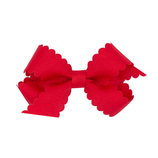 Mini Grosgrain Scallop Edge Hair Bow on Clippie, Wee Ones, Alligator Clip, Alligator Clip Hair Bow, cf-type-hair-bow, cf-vendor-wee-ones, Clippie, Clippie Hair Bow, Grosgrain Scallop Edge Hai