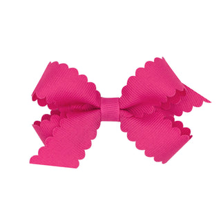 Mini Grosgrain Scallop Edge Hair Bow on Clippie, Wee Ones, Alligator Clip, Alligator Clip Hair Bow, cf-type-hair-bow, cf-vendor-wee-ones, Clippie, Clippie Hair Bow, Grosgrain Scallop Edge Hai