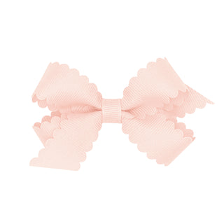 Mini Grosgrain Scallop Edge Hair Bow on Clippie, Wee Ones, Alligator Clip, Alligator Clip Hair Bow, cf-type-hair-bow, cf-vendor-wee-ones, Clippie, Clippie Hair Bow, Grosgrain Scallop Edge Hai