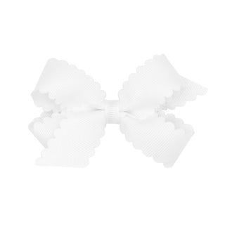 Mini Grosgrain Scallop Edge Hair Bow on Clippie, Wee Ones, Alligator Clip, Alligator Clip Hair Bow, cf-type-hair-bow, cf-vendor-wee-ones, Clippie, Clippie Hair Bow, Grosgrain Scallop Edge Hai