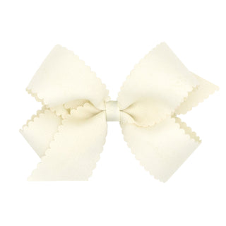 Medium Grosgrain Scallop Edge Hair Bow on Clippie, Wee Ones, Alligator Clip, Alligator Clip Hair Bow, cf-type-hair-bow, cf-vendor-wee-ones, Clippie, Clippie Hair Bow, Grosgrain Scallop Edge H