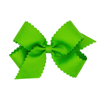 Medium Grosgrain Scallop Edge Hair Bow on Clippie, Wee Ones, Alligator Clip, Alligator Clip Hair Bow, cf-type-hair-bow, cf-vendor-wee-ones, Clippie, Clippie Hair Bow, Grosgrain Scallop Edge H