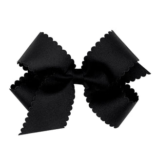 Medium Grosgrain Scallop Edge Hair Bow on Clippie, Wee Ones, Alligator Clip, Alligator Clip Hair Bow, cf-type-hair-bow, cf-vendor-wee-ones, Clippie, Clippie Hair Bow, Grosgrain Scallop Edge H