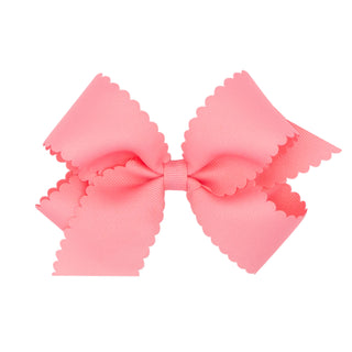 Medium Grosgrain Scallop Edge Hair Bow on Clippie, Wee Ones, Alligator Clip, Alligator Clip Hair Bow, cf-type-hair-bow, cf-vendor-wee-ones, Clippie, Clippie Hair Bow, Grosgrain Scallop Edge H