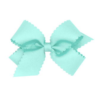 Medium Grosgrain Scallop Edge Hair Bow on Clippie, Wee Ones, Alligator Clip, Alligator Clip Hair Bow, cf-type-hair-bow, cf-vendor-wee-ones, Clippie, Clippie Hair Bow, Grosgrain Scallop Edge H