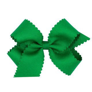 Medium Grosgrain Scallop Edge Hair Bow on Clippie, Wee Ones, Alligator Clip, Alligator Clip Hair Bow, cf-type-hair-bow, cf-vendor-wee-ones, Clippie, Clippie Hair Bow, Grosgrain Scallop Edge H