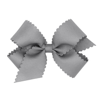 Medium Grosgrain Scallop Edge Hair Bow on Clippie, Wee Ones, Alligator Clip, Alligator Clip Hair Bow, cf-type-hair-bow, cf-vendor-wee-ones, Clippie, Clippie Hair Bow, Grosgrain Scallop Edge H