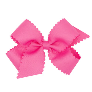 Medium Grosgrain Scallop Edge Hair Bow on Clippie, Wee Ones, Alligator Clip, Alligator Clip Hair Bow, cf-type-hair-bow, cf-vendor-wee-ones, Clippie, Clippie Hair Bow, Grosgrain Scallop Edge H