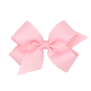 Medium Grosgrain Scallop Edge Hair Bow on Clippie, Wee Ones, Alligator Clip, Alligator Clip Hair Bow, cf-type-hair-bow, cf-vendor-wee-ones, Clippie, Clippie Hair Bow, Grosgrain Scallop Edge H