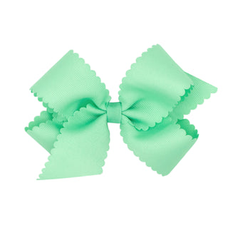 Medium Grosgrain Scallop Edge Hair Bow on Clippie, Wee Ones, Alligator Clip, Alligator Clip Hair Bow, cf-type-hair-bow, cf-vendor-wee-ones, Clippie, Clippie Hair Bow, Grosgrain Scallop Edge H