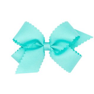 Medium Grosgrain Scallop Edge Hair Bow on Clippie, Wee Ones, Alligator Clip, Alligator Clip Hair Bow, cf-type-hair-bow, cf-vendor-wee-ones, Clippie, Clippie Hair Bow, Grosgrain Scallop Edge H