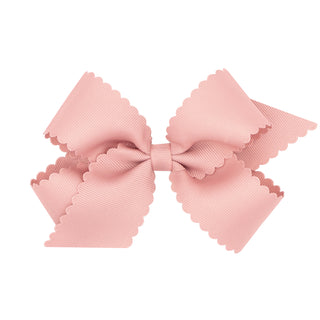 Medium Grosgrain Scallop Edge Hair Bow on Clippie, Wee Ones, Alligator Clip, Alligator Clip Hair Bow, cf-type-hair-bow, cf-vendor-wee-ones, Clippie, Clippie Hair Bow, Grosgrain Scallop Edge H