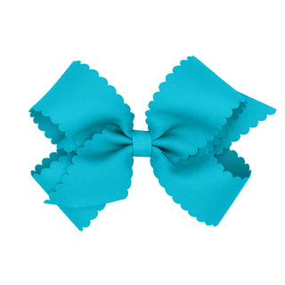 Medium Grosgrain Scallop Edge Hair Bow on Clippie, Wee Ones, Alligator Clip, Alligator Clip Hair Bow, cf-type-hair-bow, cf-vendor-wee-ones, Clippie, Clippie Hair Bow, Grosgrain Scallop Edge H