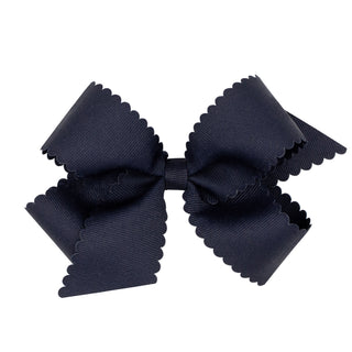 Medium Grosgrain Scallop Edge Hair Bow on Clippie, Wee Ones, Alligator Clip, Alligator Clip Hair Bow, cf-type-hair-bow, cf-vendor-wee-ones, Clippie, Clippie Hair Bow, Grosgrain Scallop Edge H