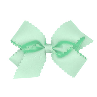 Medium Grosgrain Scallop Edge Hair Bow on Clippie, Wee Ones, Alligator Clip, Alligator Clip Hair Bow, cf-type-hair-bow, cf-vendor-wee-ones, Clippie, Clippie Hair Bow, Grosgrain Scallop Edge H