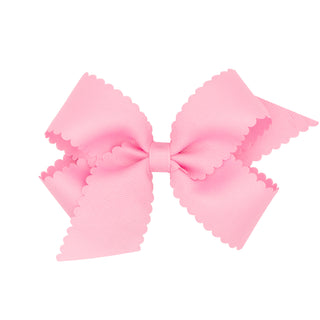 Medium Grosgrain Scallop Edge Hair Bow on Clippie, Wee Ones, Alligator Clip, Alligator Clip Hair Bow, cf-type-hair-bow, cf-vendor-wee-ones, Clippie, Clippie Hair Bow, Grosgrain Scallop Edge H