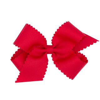 Medium Grosgrain Scallop Edge Hair Bow on Clippie, Wee Ones, Alligator Clip, Alligator Clip Hair Bow, cf-type-hair-bow, cf-vendor-wee-ones, Clippie, Clippie Hair Bow, Grosgrain Scallop Edge H