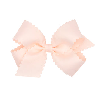 Medium Grosgrain Scallop Edge Hair Bow on Clippie, Wee Ones, Alligator Clip, Alligator Clip Hair Bow, cf-type-hair-bow, cf-vendor-wee-ones, Clippie, Clippie Hair Bow, Grosgrain Scallop Edge H