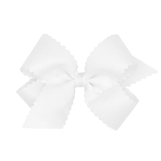 Medium Grosgrain Scallop Edge Hair Bow on Clippie, Wee Ones, Alligator Clip, Alligator Clip Hair Bow, cf-type-hair-bow, cf-vendor-wee-ones, Clippie, Clippie Hair Bow, Grosgrain Scallop Edge H