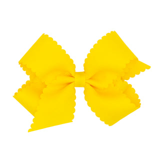 Medium Grosgrain Scallop Edge Hair Bow on Clippie, Wee Ones, Alligator Clip, Alligator Clip Hair Bow, cf-type-hair-bow, cf-vendor-wee-ones, Clippie, Clippie Hair Bow, Grosgrain Scallop Edge H