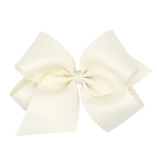 King Grosgrain Scallop Edge Hair Bow on Clippie, Wee Ones, Alligator Clip, Alligator Clip Hair Bow, cf-type-hair-bow, cf-vendor-wee-ones, Clippie, Clippie Hair Bow, Grosgrain Scallop Edge Hai