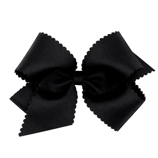 King Grosgrain Scallop Edge Hair Bow on Clippie, Wee Ones, Alligator Clip, Alligator Clip Hair Bow, cf-type-hair-bow, cf-vendor-wee-ones, Clippie, Clippie Hair Bow, Grosgrain Scallop Edge Hai