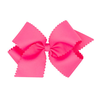 King Grosgrain Scallop Edge Hair Bow on Clippie, Wee Ones, Alligator Clip, Alligator Clip Hair Bow, cf-type-hair-bow, cf-vendor-wee-ones, Clippie, Clippie Hair Bow, Grosgrain Scallop Edge Hai