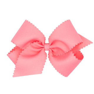 King Grosgrain Scallop Edge Hair Bow on Clippie, Wee Ones, Alligator Clip, Alligator Clip Hair Bow, cf-type-hair-bow, cf-vendor-wee-ones, Clippie, Clippie Hair Bow, Grosgrain Scallop Edge Hai