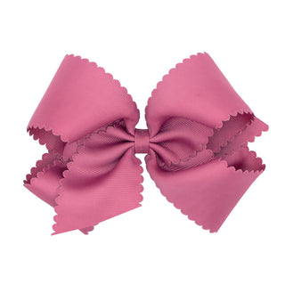 King Grosgrain Scallop Edge Hair Bow on Clippie, Wee Ones, Alligator Clip, Alligator Clip Hair Bow, cf-type-hair-bow, cf-vendor-wee-ones, Clippie, Clippie Hair Bow, Grosgrain Scallop Edge Hai